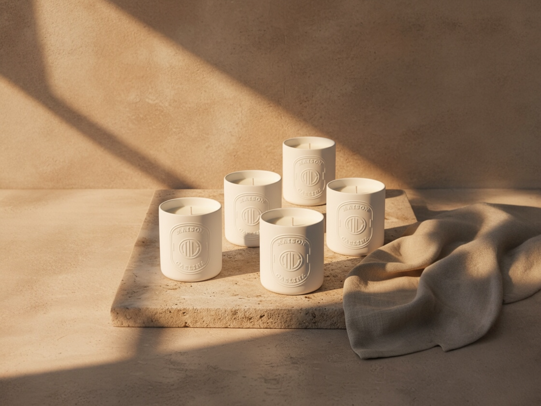 Maison Caelīna Candle white ceramic vessels 